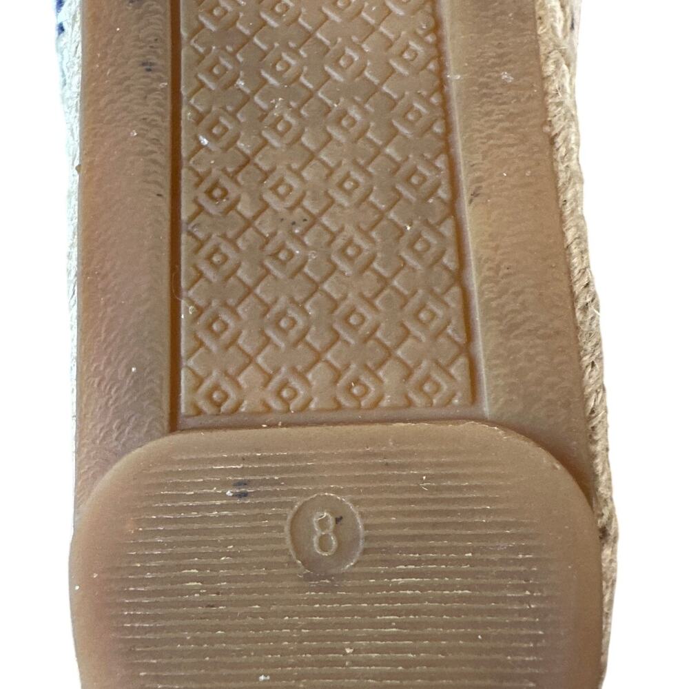 Tory Burch Shaw Fringe Espadrilles Navy Cream Stripe 8 - Picture 11 of 13